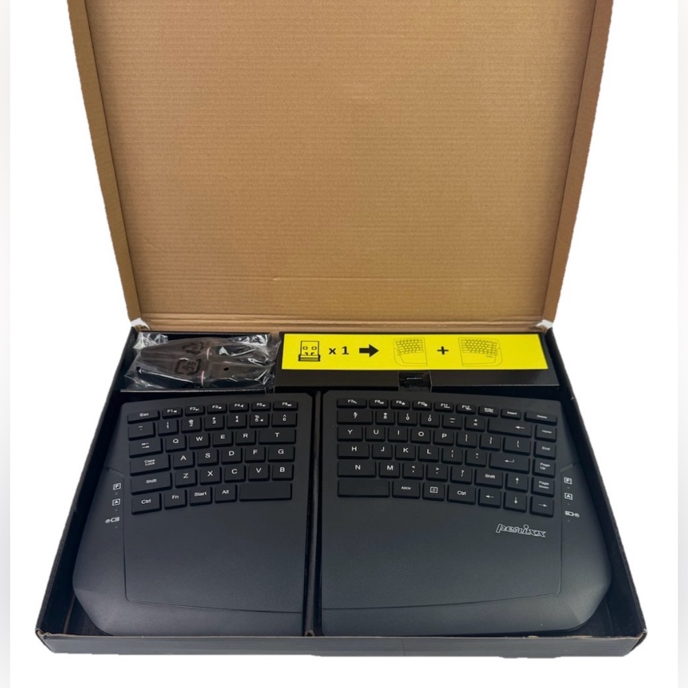Perixx PERIBOARD-624B US, Wireless Ergonomic Split Keyboard - Up 30 Ft Separatio